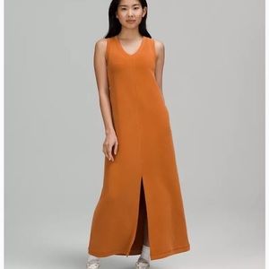 Lululemon Ease of it All V-Neck Midi Dress Butternut Brown size:4